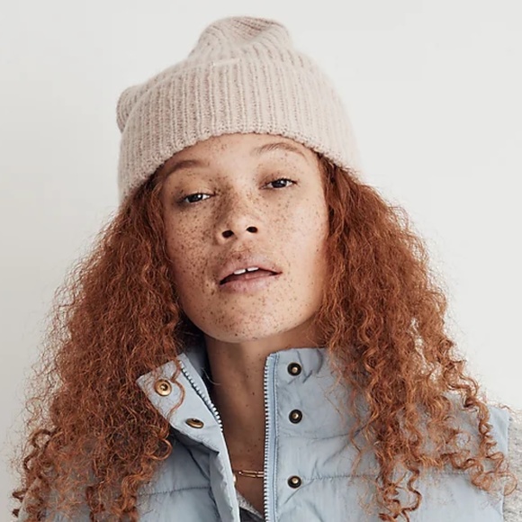 NWT Madewell Alpaca-Blend Cuffed Beanie Light pink - Picture 2 of 4